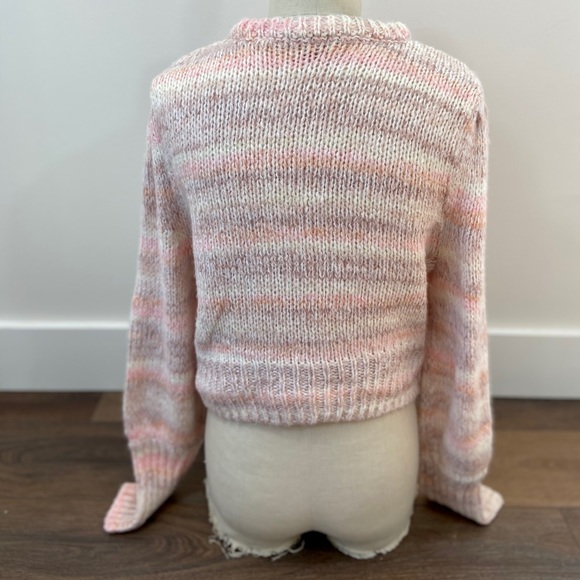 CYBER SALE🕊️wilde fable pastel color block knit crop sleeve rainbow sweater - Picture 3 of 6